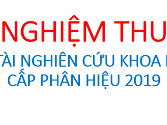 Nghiệm thu đề tài nghiên cứu cấp phân hiệu năm 2019